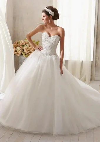 Morilee 5216 #0 White/Silver thumbnail